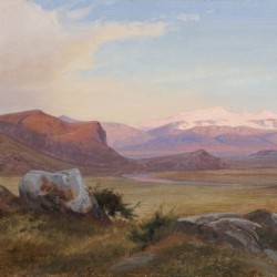 Landscape with snow in the mountains